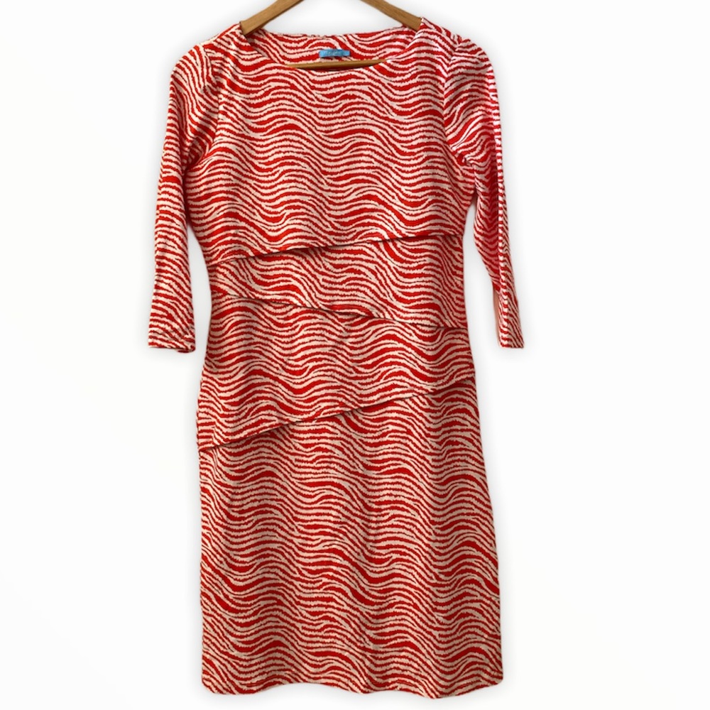 J. McLaughlin Nicola Orange & White Tiger Dress